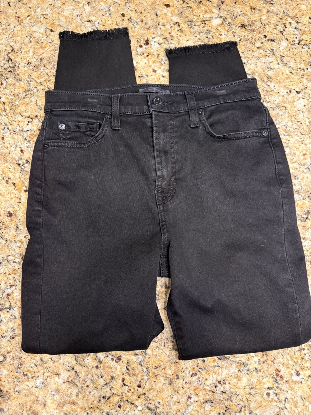 Women’s 7 For All Mankind High Waist Ankle Gwenevere size 28 BLACK Jeana